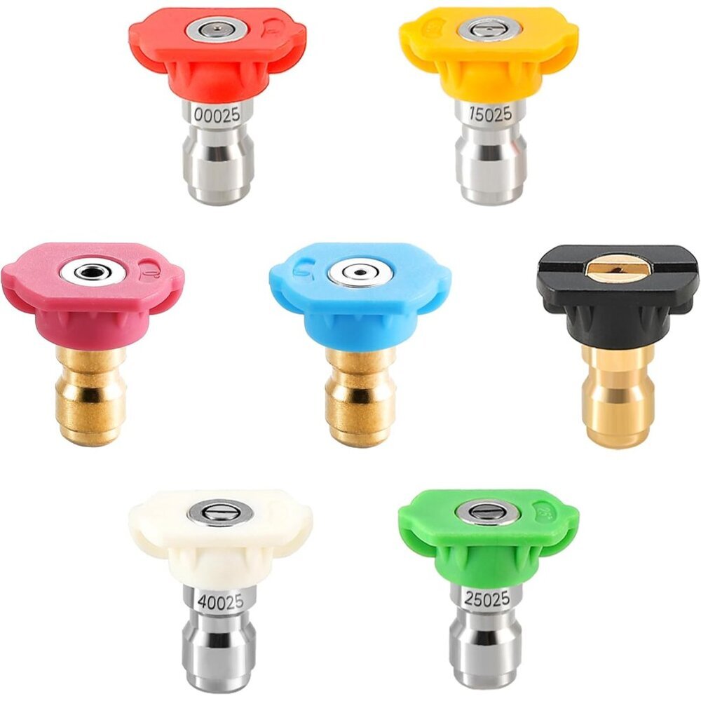 Premium 7 Nozzle Set for Pressure Washers - 4000 PSI, Easy Quick Connect Design